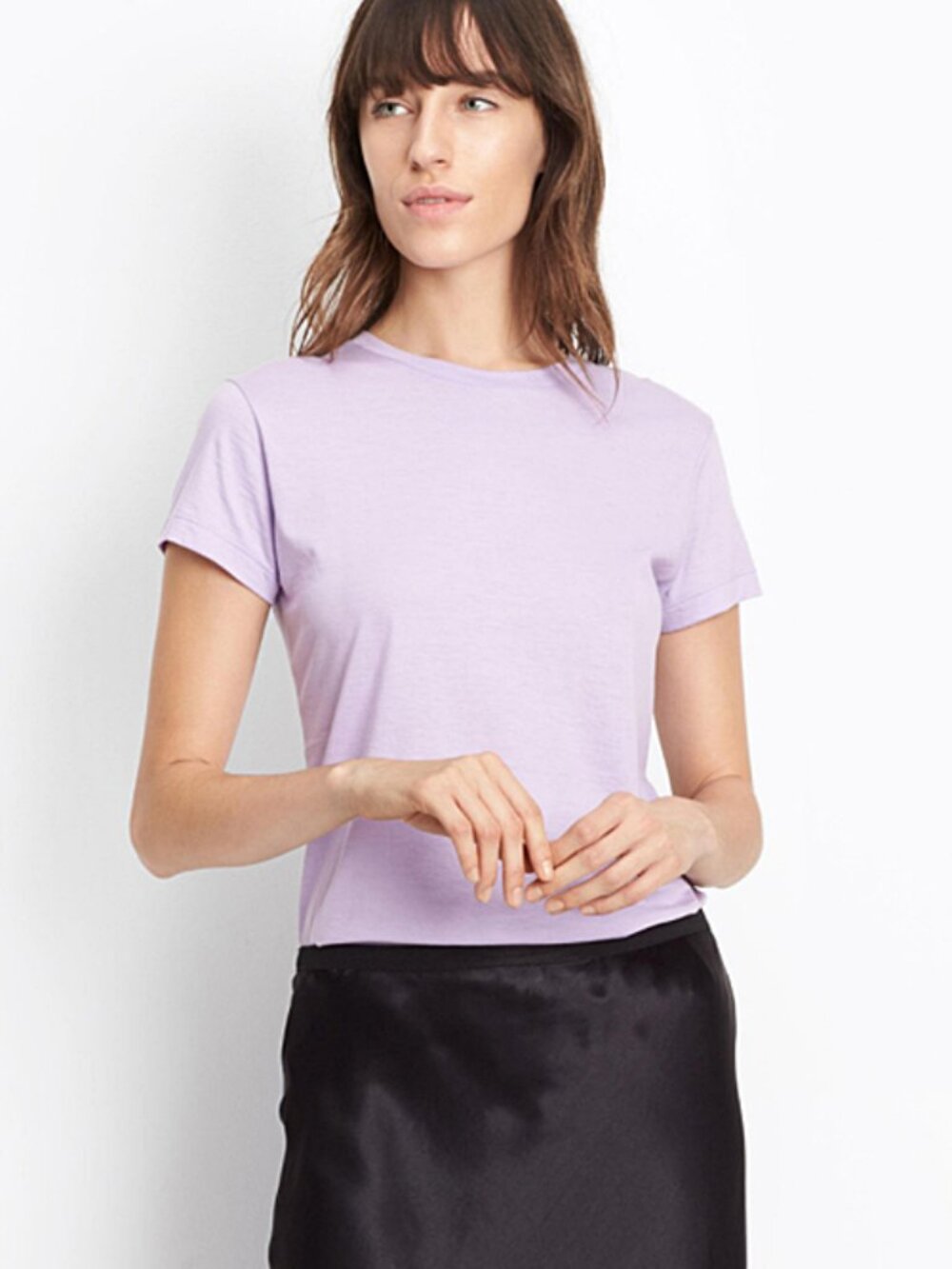 NWT Vince Light Lavender Pima Cotton Short Sleeve Slub Boy T-Shirt Top SIZE S